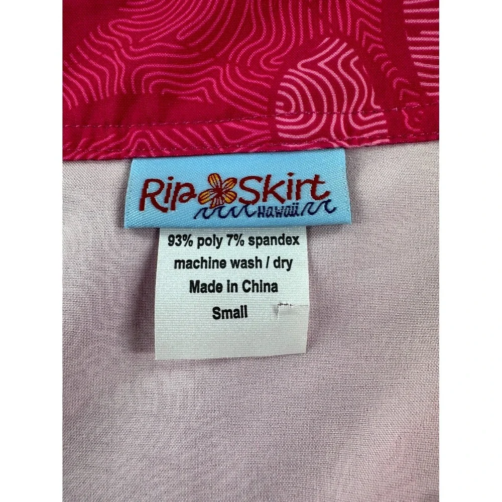 RipSkirt Hawaii Wrap Skirt Small Pink Hibiscus Tropical Beach Cover Up Travel - Picture 8 of 8